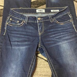 Day trip dark blue boot cut jeans